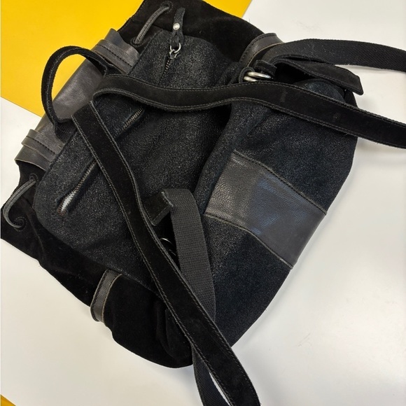 Mila Louise Paris Black Leather and Suede purse Backpack excellent condition